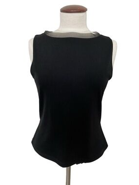 Jacob Black Sleeveless Boat-neck Blouse Top Lined Size L